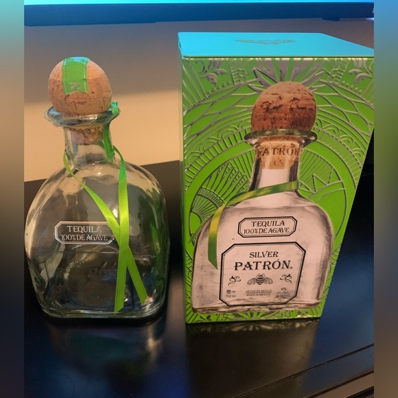 Patron Silver Tin Box and Empty Bottle - Picture 1 of 7